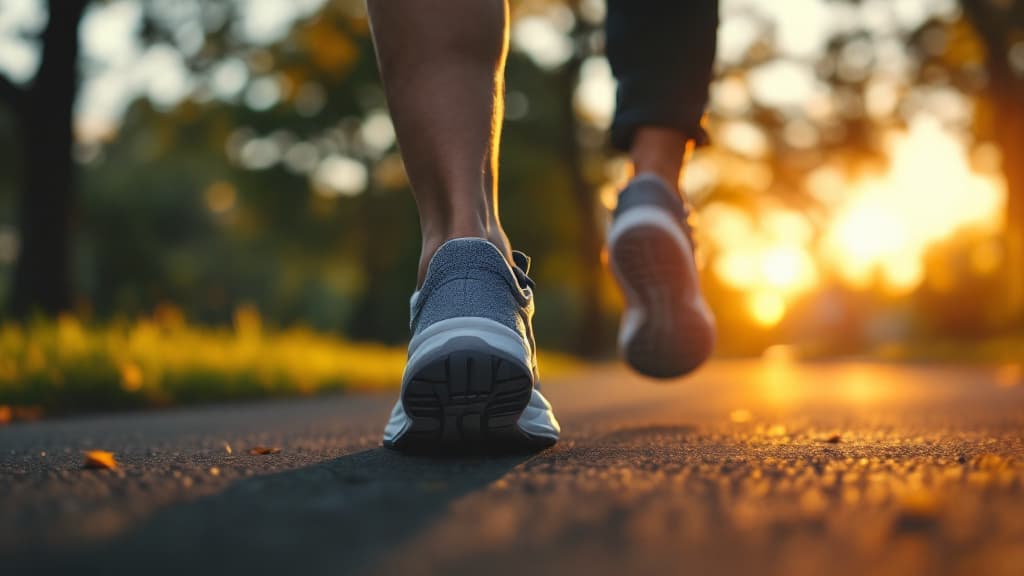 Runner wearing StrideSense shoes on a trail